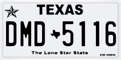 TX license plate DMD5116