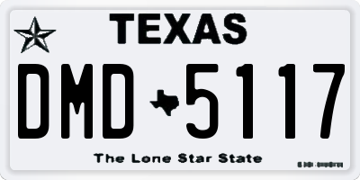 TX license plate DMD5117