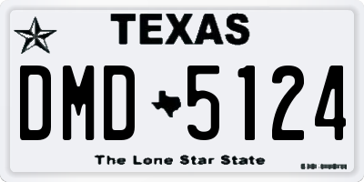 TX license plate DMD5124