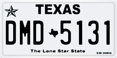 TX license plate DMD5131
