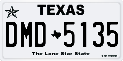 TX license plate DMD5135