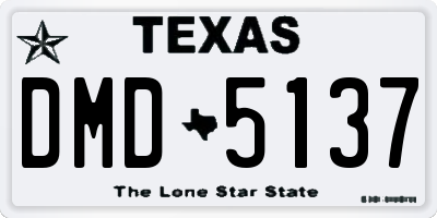 TX license plate DMD5137
