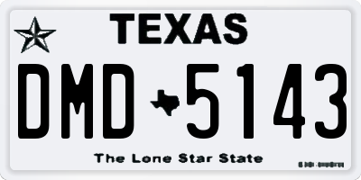 TX license plate DMD5143