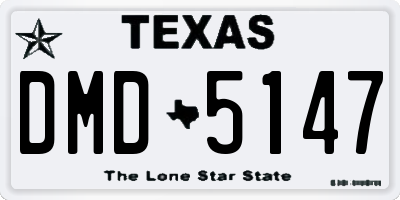 TX license plate DMD5147