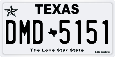 TX license plate DMD5151
