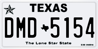 TX license plate DMD5154