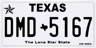 TX license plate DMD5167