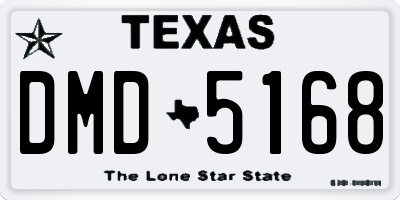 TX license plate DMD5168