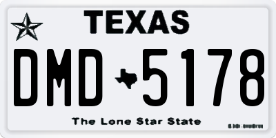 TX license plate DMD5178