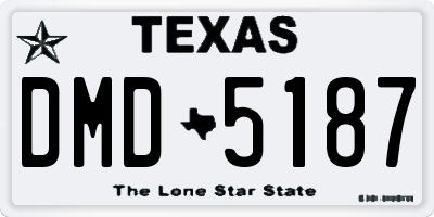 TX license plate DMD5187