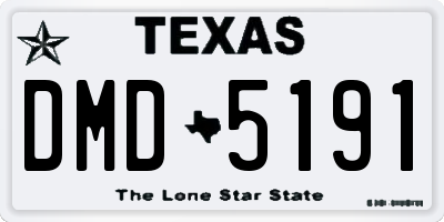 TX license plate DMD5191
