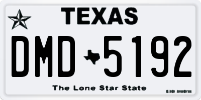 TX license plate DMD5192