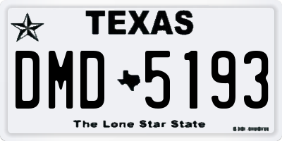 TX license plate DMD5193