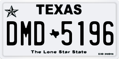 TX license plate DMD5196