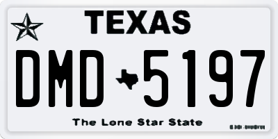 TX license plate DMD5197