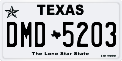 TX license plate DMD5203