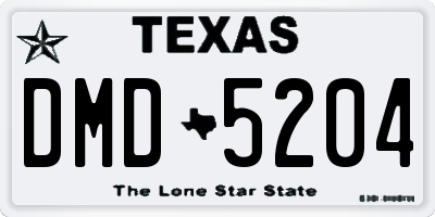 TX license plate DMD5204