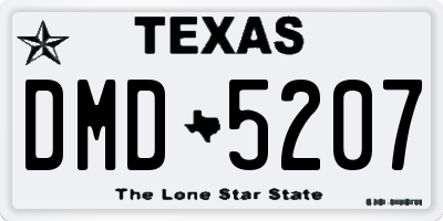 TX license plate DMD5207