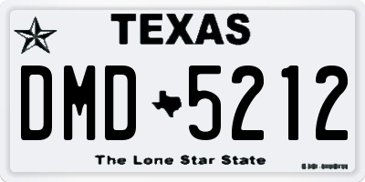 TX license plate DMD5212