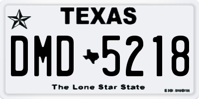 TX license plate DMD5218