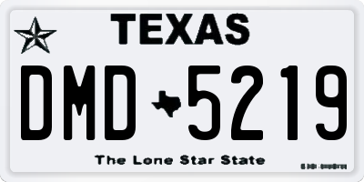 TX license plate DMD5219