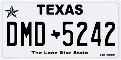 TX license plate DMD5242