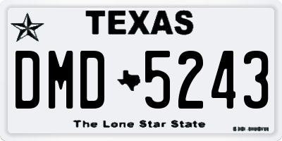 TX license plate DMD5243