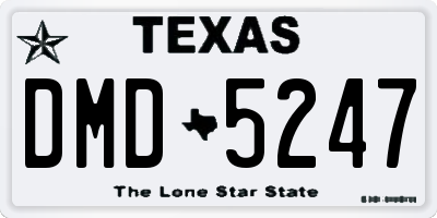 TX license plate DMD5247