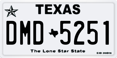 TX license plate DMD5251
