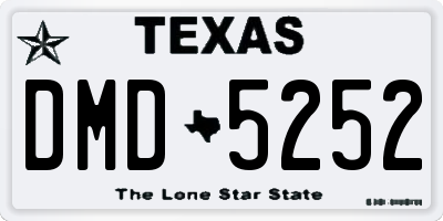 TX license plate DMD5252
