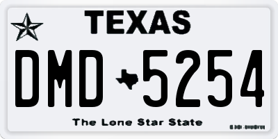 TX license plate DMD5254