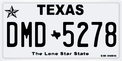TX license plate DMD5278