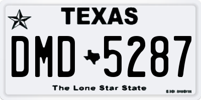 TX license plate DMD5287