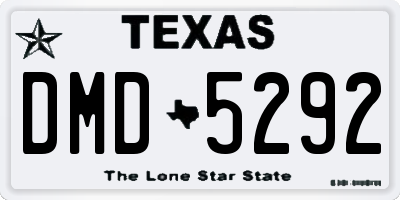 TX license plate DMD5292