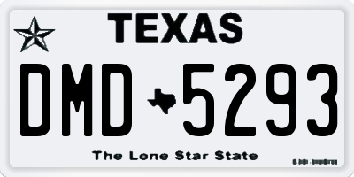 TX license plate DMD5293