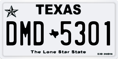 TX license plate DMD5301