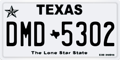 TX license plate DMD5302