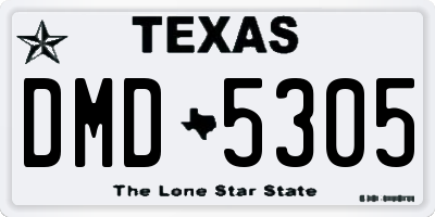 TX license plate DMD5305