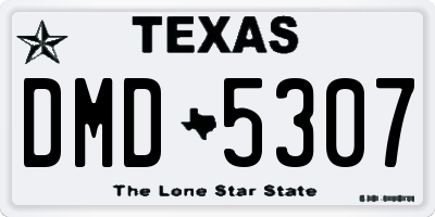 TX license plate DMD5307
