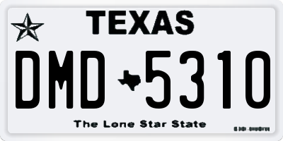 TX license plate DMD5310