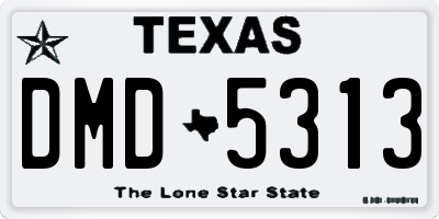 TX license plate DMD5313