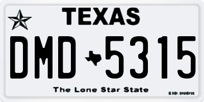 TX license plate DMD5315