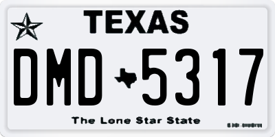 TX license plate DMD5317