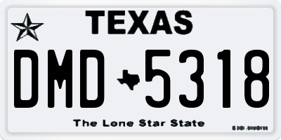 TX license plate DMD5318