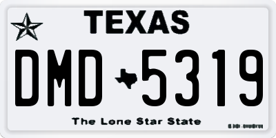 TX license plate DMD5319