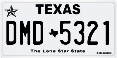 TX license plate DMD5321
