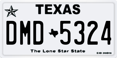 TX license plate DMD5324