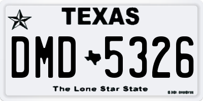 TX license plate DMD5326