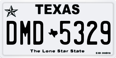 TX license plate DMD5329