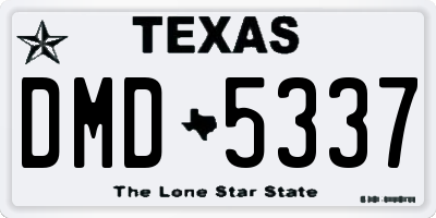 TX license plate DMD5337